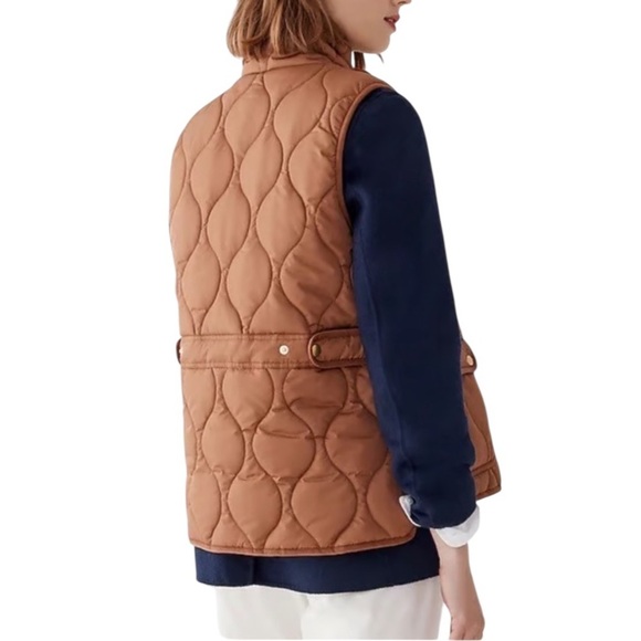 J. Crew Women's Quilted Excursion Puffer Vest in Dark Nutmeg Size S - Picture 4 of 14